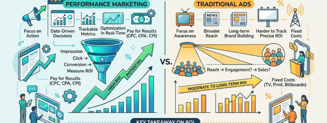 Performance Marketing vs. Traditional Ads: ROI Breakdown