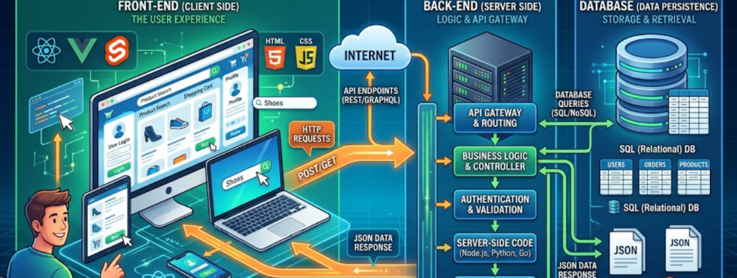 UI to Database: How Front-End and Back-End Power Every Website